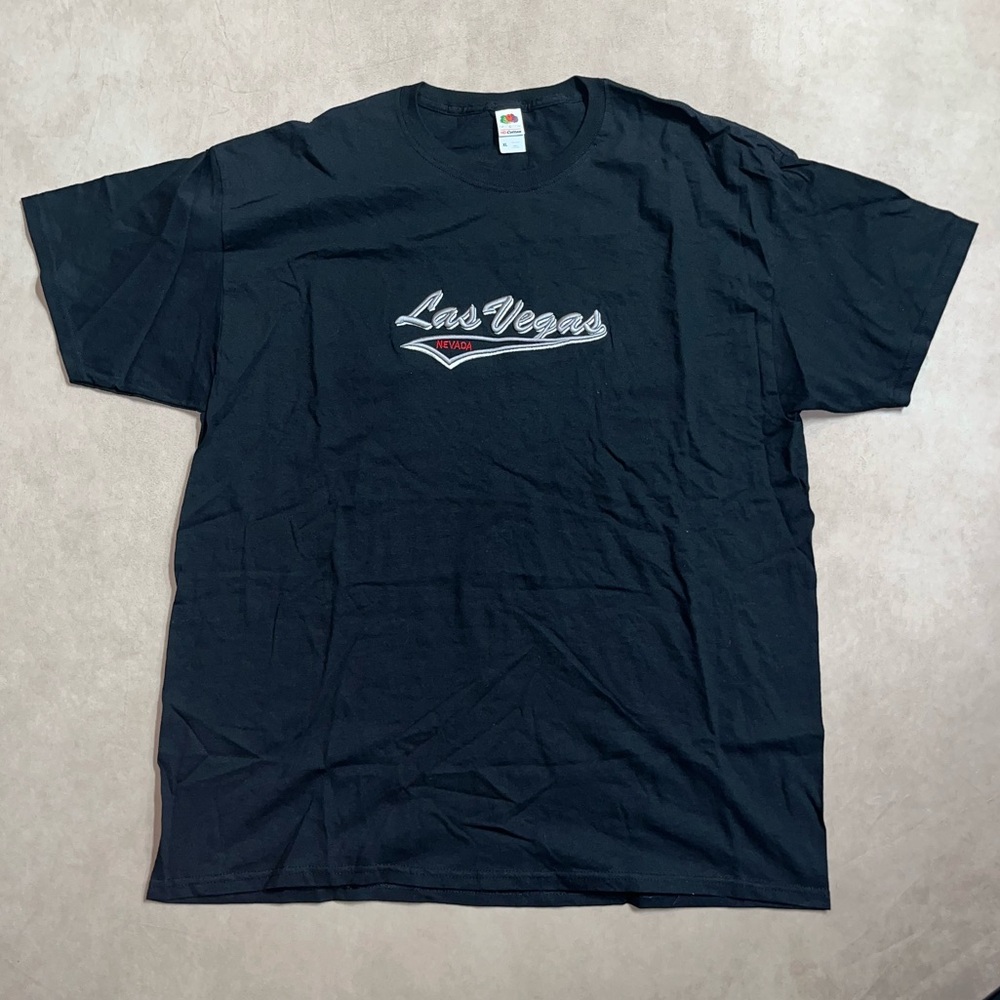 Vintage Embroidered Las Vegas Nevada Graphic Black T-Shirt